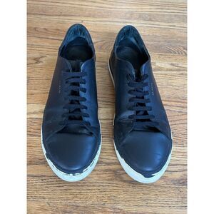 AXEL ARIGATO Black Leather Lace Up Distressed Loafer Sneaker Shoes Mens Size 12